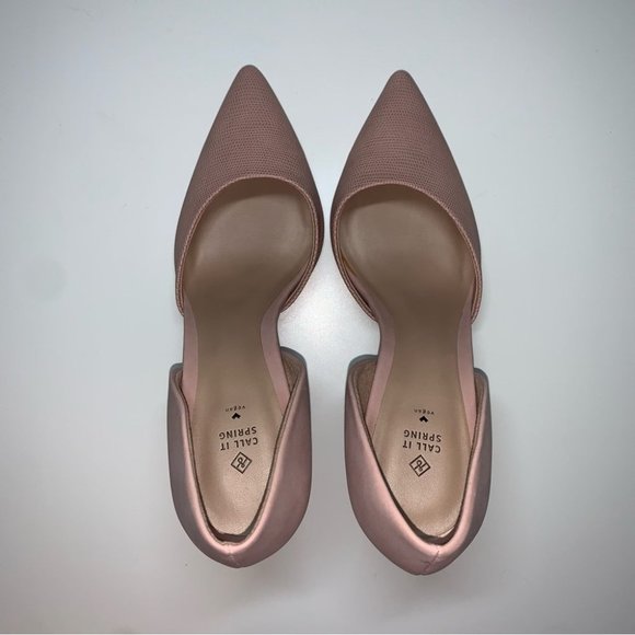 Call it Spring Heels Women’s Size 7 US Pink Vegan Pointy Toe D’Orsay Stiletto - Picture 4 of 9